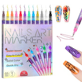 XBLZL Nail Art Pens 12-color set enables bold DIY nail designs at home.