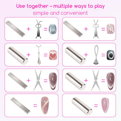 XEAOHESY scissor-shaped plates enable classic French cat eye with magnet.