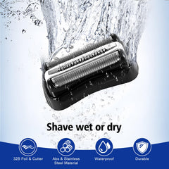 XFP Series 3 32B compatibility with Braun S3 shavers, easy installation