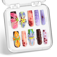 XGV nails featuring 3D flower detail for chic manicure