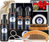 XIKEZAN beard grooming kit box showing all-in-one set for at-home grooming and styling.
