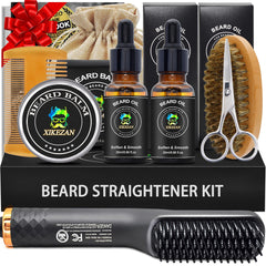 XIKEZAN beard kit with straightener for sleek facial hair styling