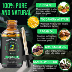 Beard being brushed with XIKEZAN oil for a smoother texture.