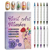 XILRVON dual-tip nail art pen with soft tip for smooth fills