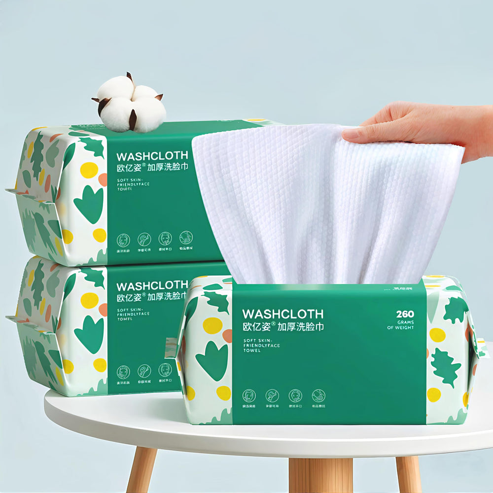 XINHUISHQZ soft disposable face towel pack showing large sheets for full-face cleansing