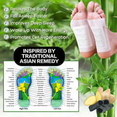Xiweioo bamboo charcoal foot pads with adhesive sheets for easy bedtime use and self-care.