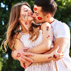 XIYOKA kiss tattoos easy to apply with water for instant fun.