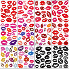 XIYOKA valentines kiss tattoos on sheets, vibrant designs for parties and photo-worthy moments.