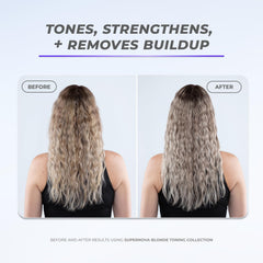 XMONDO Hair Supernova violet pigments close-up demonstrating tonal balance for blonde hair.