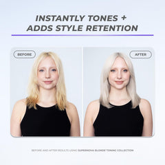 XMONDO Supernova foam applied to damp hair for even brass neutralization