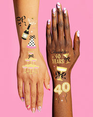 Colorful xo, Fetti designs catch light during celebration moments.