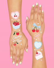 xo, Fetti cherry tattoos with heart shapes and affirmations for cute moments