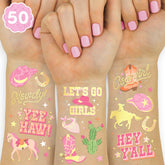 xo Fetti cowgirl tattoos horses design adds shimmering rodeo flair for party looks