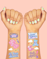 xo, Fetti teddy bear design tattoo for cute sleepover keepsakes.