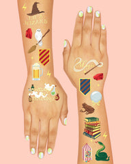 xo, fetti wizard party tattoos foil-owl design — eye-catching decoration for tables and guests