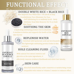 XQMVCO rice exfoliating ampoule set white bottle demonstrates gentle exfoliation