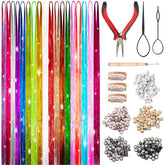 XSASLYET hair tinsel in vibrant colors closeup adds sparkle to any look