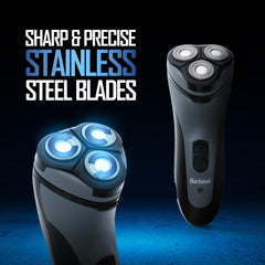 XTREME Barbasol rotary shaver 8-hour charge powers 45-minute use.