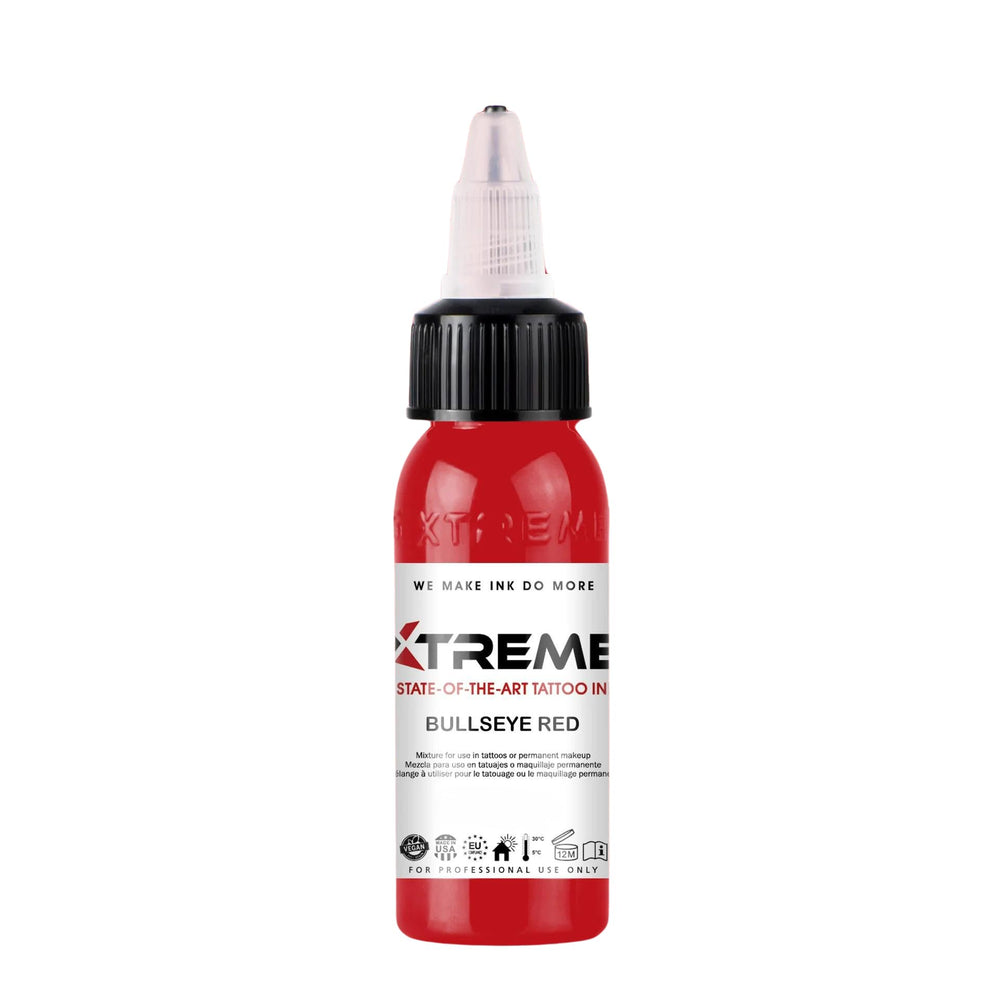 XTREME Bullseye Red 4 oz tattoo ink for bold, precise color.