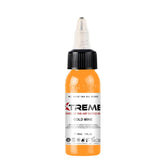 XTREME Tattoo Ink Gold Mine bottle shows vibrant color and smooth flow.