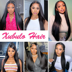 XUBULO pre-plucked baby hair straight wig for realistic hairline.