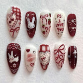 XUNCUNFAN almond medium press-on nails for effortless daily elegance