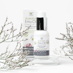 Y Not Natural Pure Emu Oil bottle close-up shows premium hydration-ready packaging.