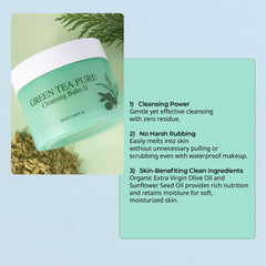 YADAH Green Tea Cleansing Balm II melting texture dissolves makeup smoothly.
