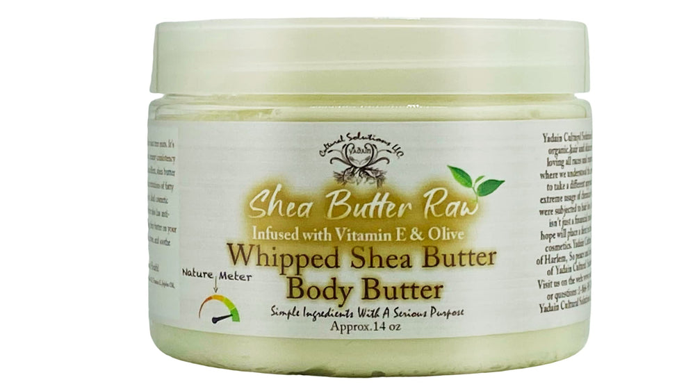 Yadain Raw Shea Butter jar close-up shows rich texture for skin hydration