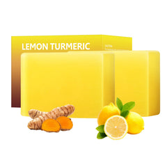YAFUSIPE Lemon Turmeric Kojic Acid Soap Bar front view for gentle cleanse suitable for all skin types.