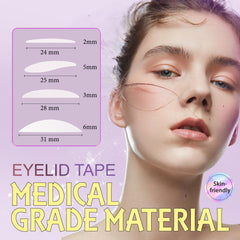 YAGUVI eyelid tape application closeup demonstrates easy, quick lift.