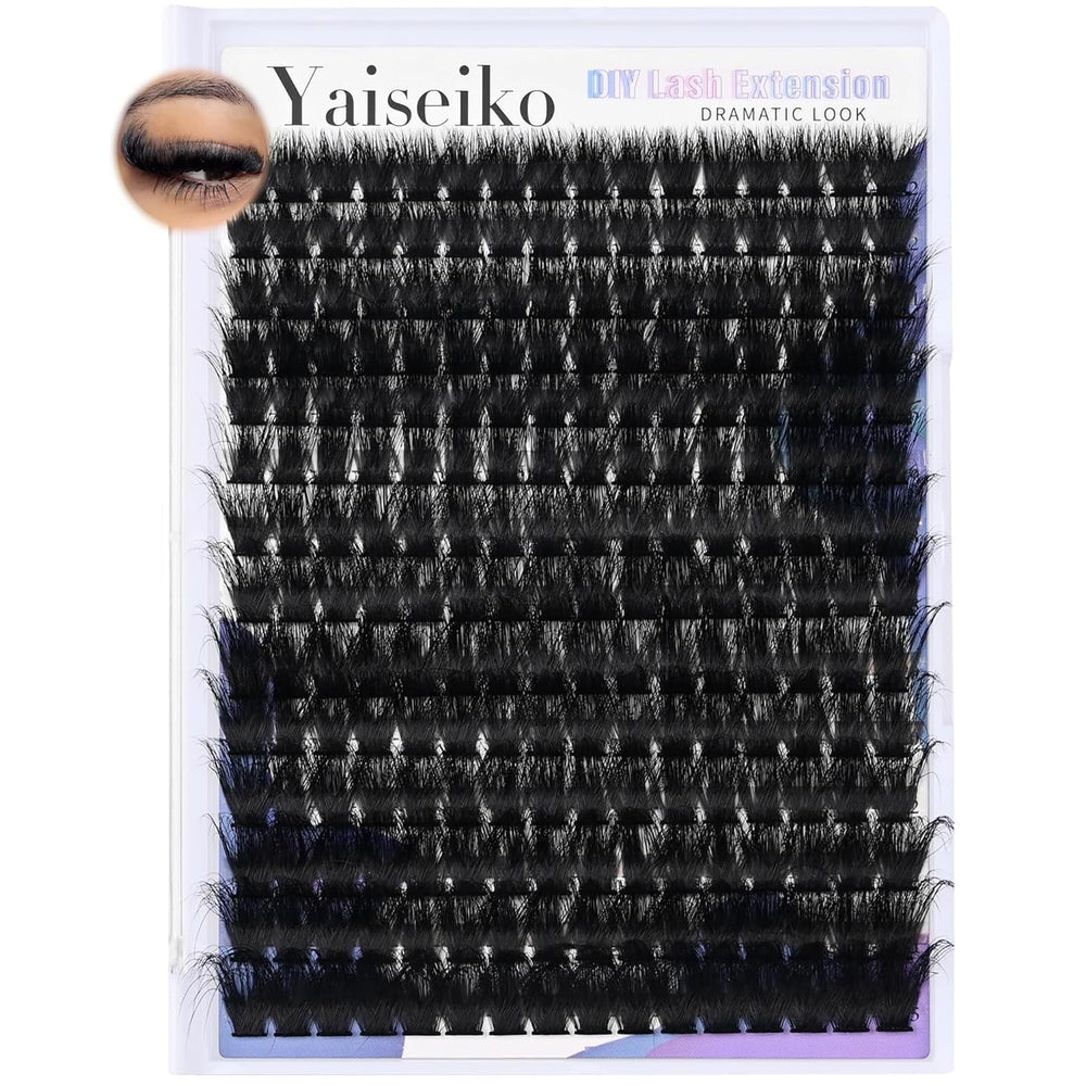 Yaiseiko lash clusters 12-25mm D-curl pack for dramatic, eye-opening volume.