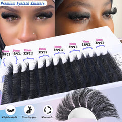 Yaiseiko 150D wispy fibers deliver soft, natural-feeling eyelash clusters.