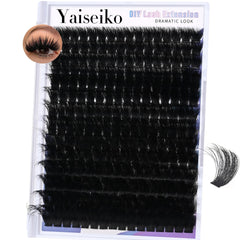 Yaiseiko lash clusters 300D thick extensions provide dramatic volume for a DIY at-home look.