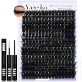Yaiseiko lash clusters kit 12-25mm mixed lengths for at-home extensions.