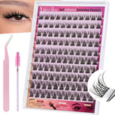 Yaiseiko self-adhesive eyelash clusters kit packaging for easy on-the-go application