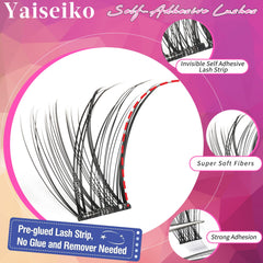 Yaiseiko wispy natural lash clusters for a soft everyday look