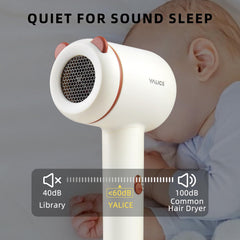 YALICE low-noise motor keeps drying calm for kids.