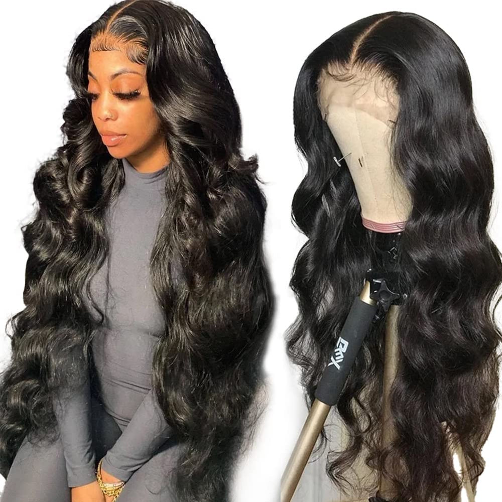 Yamikk 28in body wave lace front wig with natural part and easy styling