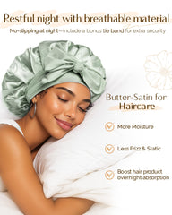 YANIBEST double-layer satin bonnet reversible design for two looks