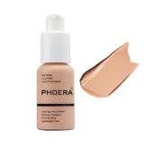 Yaper PHOERA foundation bottle close-up showing soft matte oil-control finish.