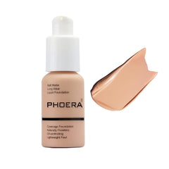 Yaper PHOERA foundation bottle close-up showing soft matte oil-control finish.