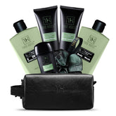 Yard House body wash bottle with an invigorating eucalyptus-mint scent for daily cleansing.