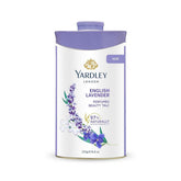 Yardley English Lavender talc powder for soft skin and fresh fragrance.