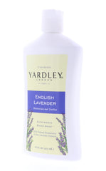 Close-up of Yardley London English Lavender label shows paraben-free formula
