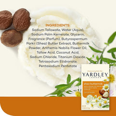 Yardley Shea Buttermilk Bath Bar lather on skin shows creamy foam for gentle cleansing.