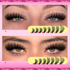 Yawamica 12-20mm fluffy cluster lashes for natural to dramatic looks.