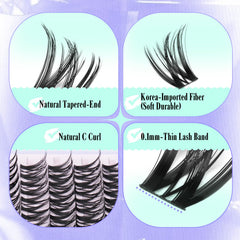 Yawamica 144pcs wispy lashes allow versatile length combos for custom styles.