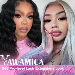 Yawamica 200D mink fiber cluster lashes offering volumized fullness