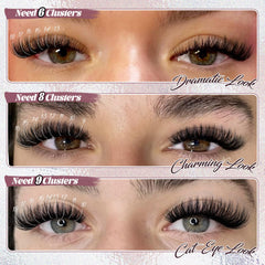 Yawamica 200D volume lashes, 9–18 mm range for customizable looks